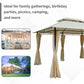 Outsunny 13' x 10' Soft-top Gazebo Patio Steel Canopy Portable Party Event with Double Canopy Roof, Curtains, Cream White