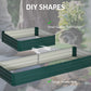 Outsunny 95" x 36" x 12" Galvanized Raised Garden Bed, Metal Elevated Planter Box for Growing Flowers, Herbs, Succulents, Green