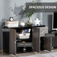HOMCOM Kitchen Sideboard Storage Cabinet, Modern Coffee Bar with Push-Open Design and 2 Drawers for Living Room, Black