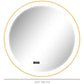 HOMCOM 24" Round Bathroom Mirror with LED Lights, Wall Mounted Vanity Mirror with Anti-Fog Pad, Time and Temp Display, Gold