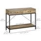 HOMCOM 39" Vintage Console Table, Narrow Entryway Table with Drawers, Storage Shelf for Behind Couch, Living Room, Hallway, Bedroom, Brown