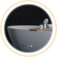 HOMCOM 24" Round Bathroom Mirror with LED Lights, Wall Mounted Vanity Mirror with Anti-Fog Pad, Time and Temp Display, Gold