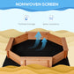 Outsunny Kids Sandbox with Cover and Seat, Outdoor Children Sand Playset for Backyard, Boys and Girls, Red, 55" x 55" x 8.5"