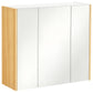 kleankin Wall Mounted Medicine Cabinet with Mirror Wall Mirror Cabinet with 3 Doors and Adjustable Storage Shelves Gray