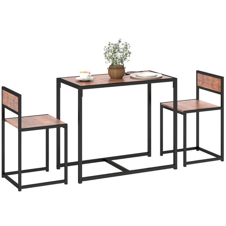 HOMCOM Dining Table Set, Industrial Dining Set for 2, Kitchen Table and Chairs for Small Space, Dining Room Table with Chairs