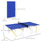 Soozier 9' x 5' Full Size Table Tennis Table, Folding Ping Pong Table with Paddles and Balls, Blue