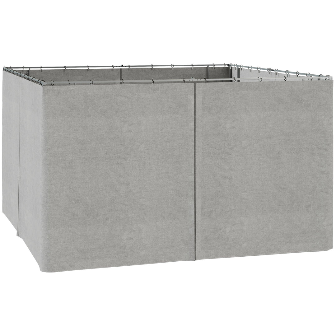 Outsunny 10' x 10' Universal Gazebo Sidewall Set with 4 Panels, Hooks/C-Rings Included for Pergolas & Cabanas, Beige