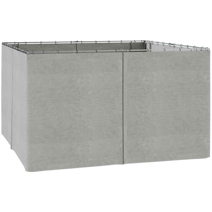 Outsunny 10' x 10' Universal Gazebo Sidewall Set with 4 Panels, Hooks/C-Rings Included for Pergolas & Cabanas, Beige