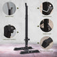 Soozier Adjustable Barbell Rack Stable Power Squat Stand Portable 2 Bars Barbell Holder Weight Rack, Black and White