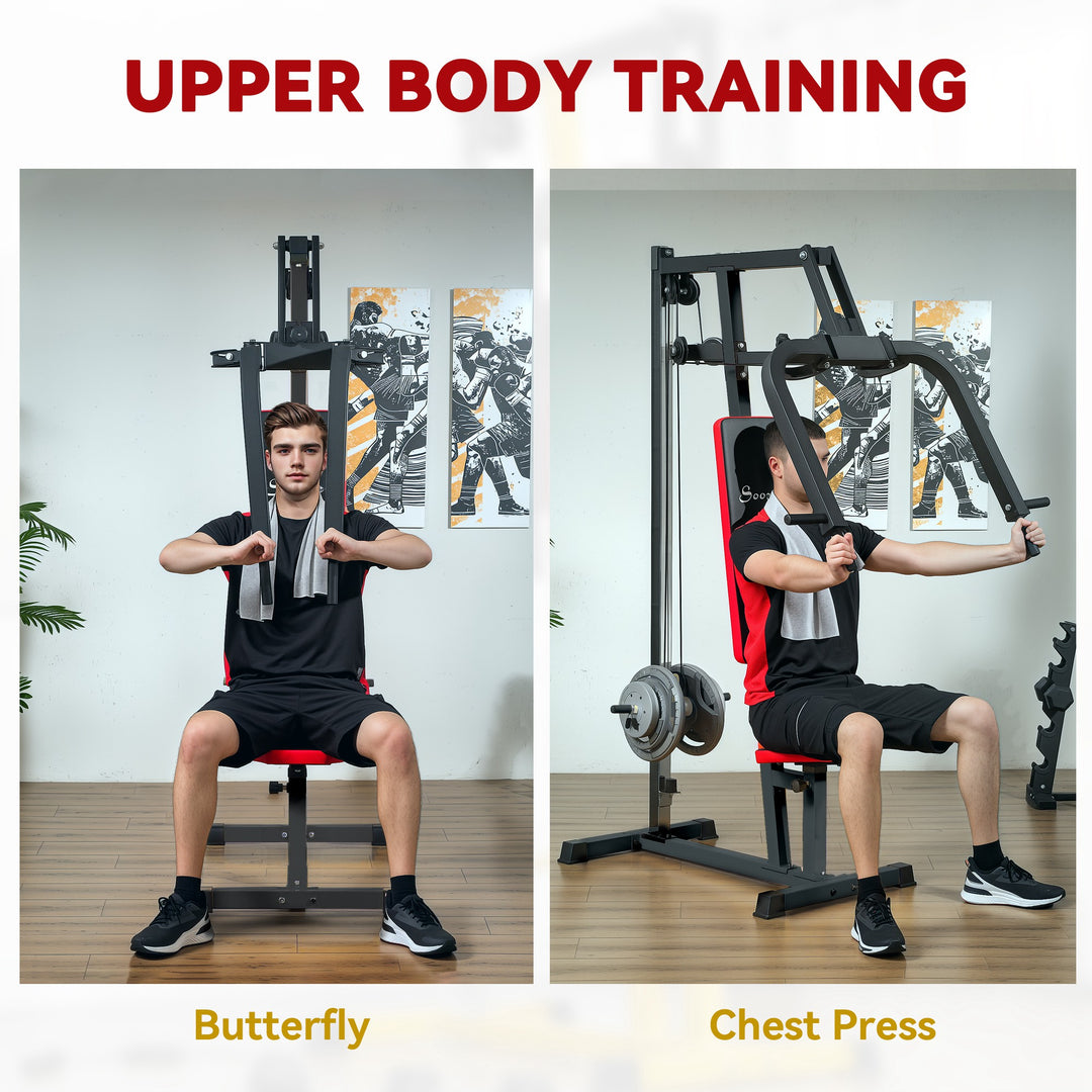 Soozier Chest Fly and Chest Press Machine for Back, Pectoral, Rear Deltoid and Shoulder Training, Black