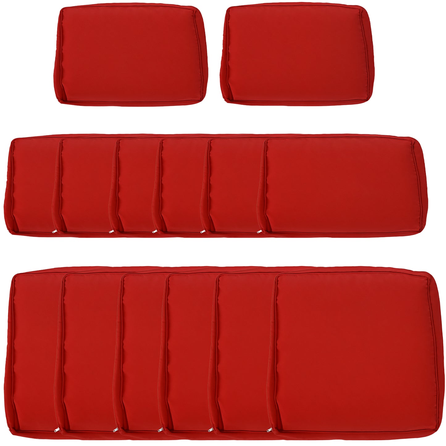 Outsunny Outdoor 14pc Patio Rattan Sofa Set Cushion Polyester Cover Replacement Set - No Cushion Included Beige | Aosom Canada