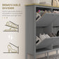 HOMCOM Entryway Shoe Storage Cabinet with 4 Flip Drawers, Adjustable Shelves, Narrow Shoe Cabinet for 20 Pairs of Shoes, White