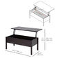 HOMCOM 39" Modern Lift Top Coffee Table with Hidden Storage Compartment, Center Table for Living Room, Grey