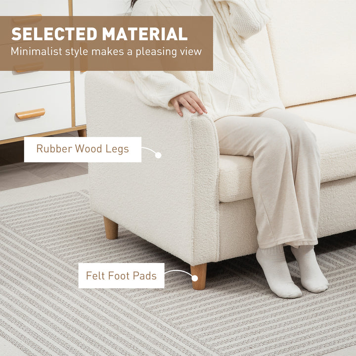 HOMCOM 2-Seat Sofa Two-Seater Couch with Armrests and Wood Legs for Living Room, Bedroom, Dark Grey