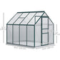 Outsunny 6' x 12' x 6.5' Walk-in Greenhouse, Polycarbonate Greenhouse with Adjustable Roof Vent, Base, Sliding Door, Clear