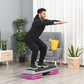 Soozier 43" Adjustable Aerobic Platform Stepper 3 Level with Risers 4â€� 6â€� 8â€� Cardio Fitness Trainer Workout Step Home Gym Exercise, Black Purple