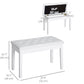HOMCOM 30" Piano Bench with Padded Cushion and Storage, Faux Leather Keyboard Bench with Solid Wood Legs, Black