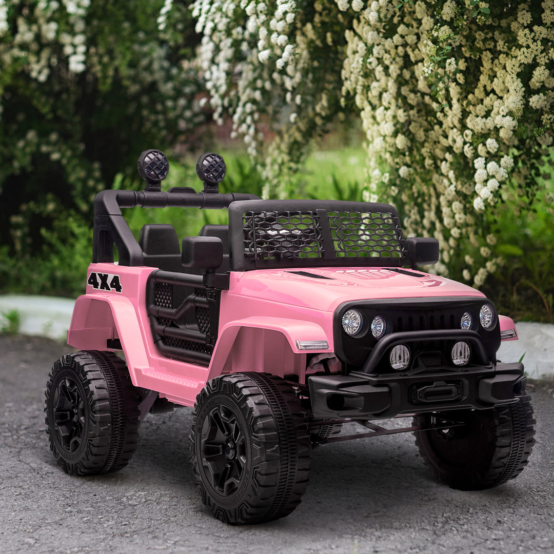 Aosom 12V Electric Truck Off Road Electric Pickup with Remote Control, Adjustable Speed, Ride on Car for Kids, Pink