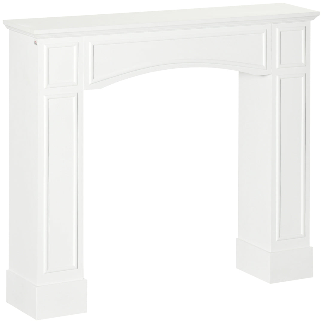 HOMCOM Modern Fireplace Mantel, Surround Mantel for Fireplace with Decorative Pattern Interior Width 29", White