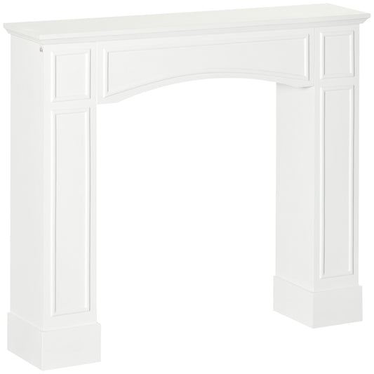 HOMCOM Modern Fireplace Mantel, Surround Mantel for Fireplace with Decorative Pattern Interior Width 29", White