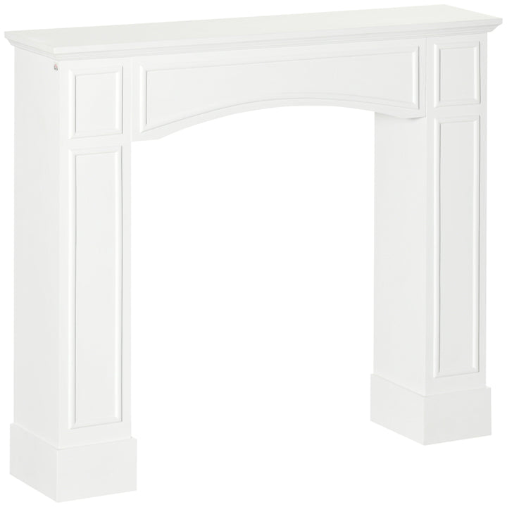 HOMCOM Modern Fireplace Mantel, Surround Mantel for Fireplace with Decorative Pattern Interior Width 29", White