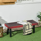 Outsunny Patio Wooden Bench, Outdoor Garden Bench with Slatted Seat, Front Porch Loveseat for Conservatory, Garden, Poolside, Deck, Brown