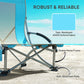Outsunny Set of 2 Folding Beach Chairs with Mesh Back, Carry Bag and Cup Holder for Outdoor Camping Lawn, 22.8" x 21.7" x 24.4"