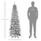 HOMCOM 6ft Pencil Flocked Artificial Christmas Tree with 600 Branch Tips, Auto Open and Steel Base, Green