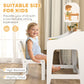 Qaba Kids Desk and Chair Set with Storage, Shelves for Bedroom, 3-8 Years Old, White