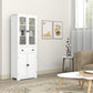 HOMCOM 63" 4-Door Kitchen Pantry Cabinet, Freestanding Storage Cabinet Cupboard with Adjustable Shelves, White