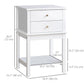HOMCOM Modern Sofa Side Table, Accent End Table with Drawers and Storage Shelf, Nightstand for Bedroom Living Room, Black