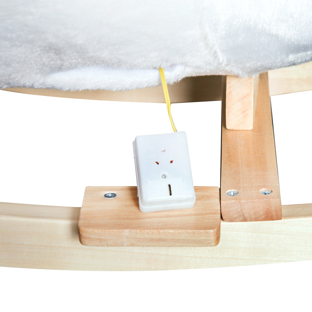 Qaba Soft Warm Kids Rocking Horse Child Plush Ride On Toy Swan Style Playtime with Lullaby Song White