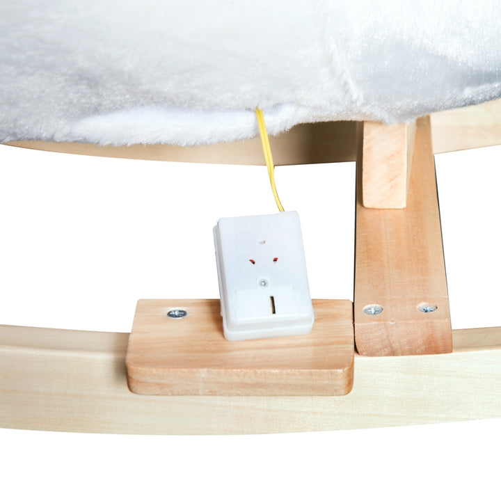 Qaba Soft Warm Kids Rocking Horse Child Plush Ride On Toy Swan Style Playtime with Lullaby Song White