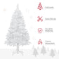 HOMCOM 5ft Artificial Christmas Tree with Pine Realistic Branches, Auto Open, for Indoor Decoration, White