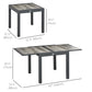 Outsunny Extendable Dining Table, Rectangular Patio Outdoor Table with Aluminum Frame and Plastic Board Tabletop for Lawn, Beige