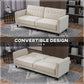 HOMCOM Convertible Bed with Couch, Button Tufted Fabric Sofa Bed with Adjustable Back for Living Room, Charcoal Grey