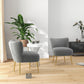 HOMCOM Velvet Lounge Chair, Modern Accent Chair for Living Room with Gold Steel Legs and Tufting Backrest, Pink