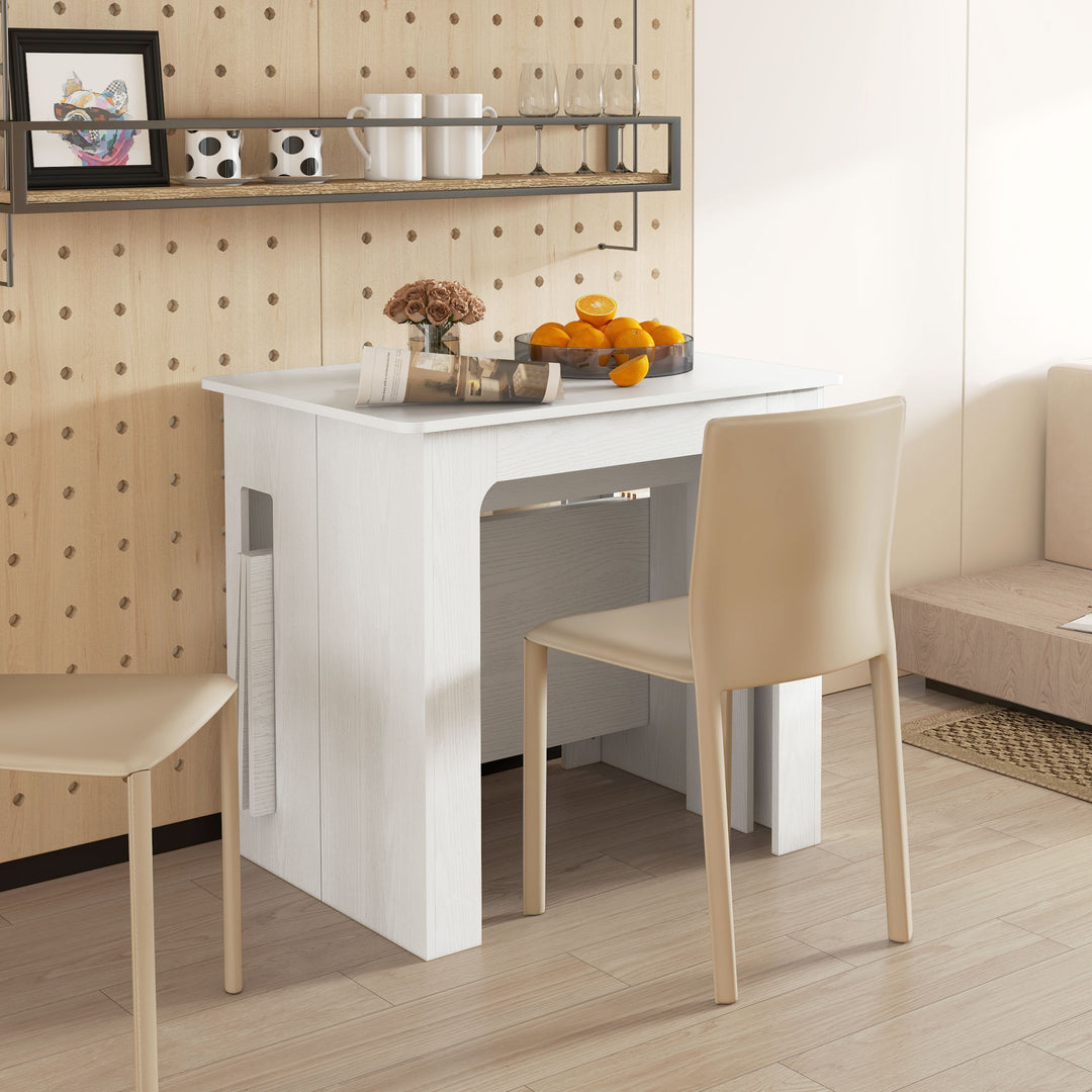 HOMCOM Extendable Dining Table, Expandable Kitchen Table for Small Spaces, Seats up to 6 People, Dark Brown