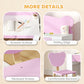 Qaba Kids Desk and Chair Set with Drawer for Drawing, Reading, Bear Theme Children Furniture for Bedroom, Daycare, Pink