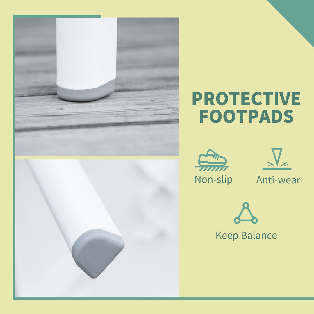 Outsunny Garden Side Table, Plastic Outdoor Square Coffee Table for Drink, Snack, White