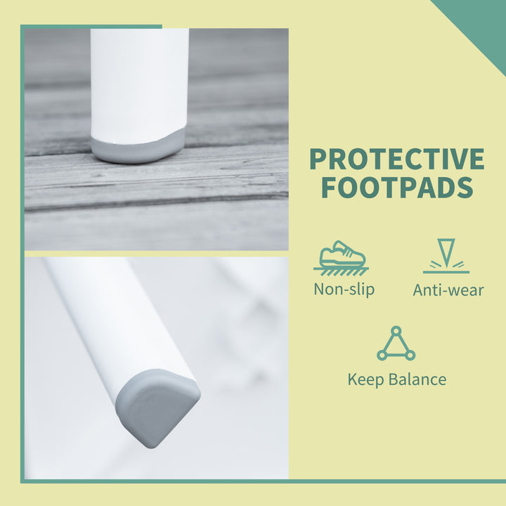 Outsunny Garden Side Table, Plastic Outdoor Square Coffee Table for Drink, Snack, White