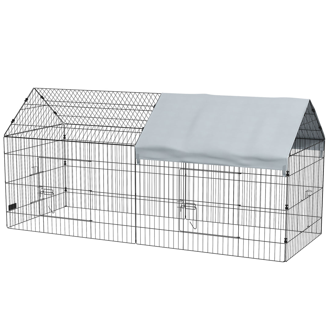 PawHut 87" Small Animal Cage with Roof, Indoor/Outdoor Use,  for Chicken, Rabbits, Chinchillas, Green