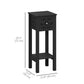 HOMCOM Nightstand Set of 2 with Drawer and Open Storage Shelf White