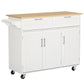 HOMCOM Modern Kitchen Island, Utility Kitchen Serving Cart with 2 Storage Drawers & Cabinets for Dining Room, Black