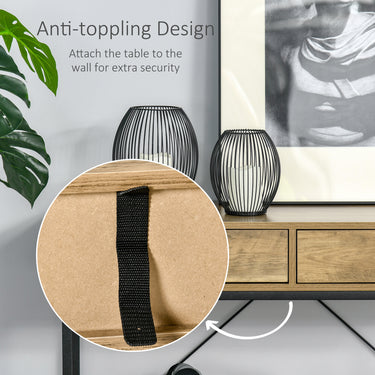 HOMCOM 39" Vintage Console Table, Narrow Entryway Table with Drawers, Storage Shelf for Behind Couch, Living Room, Hallway, Bedroom, Brown