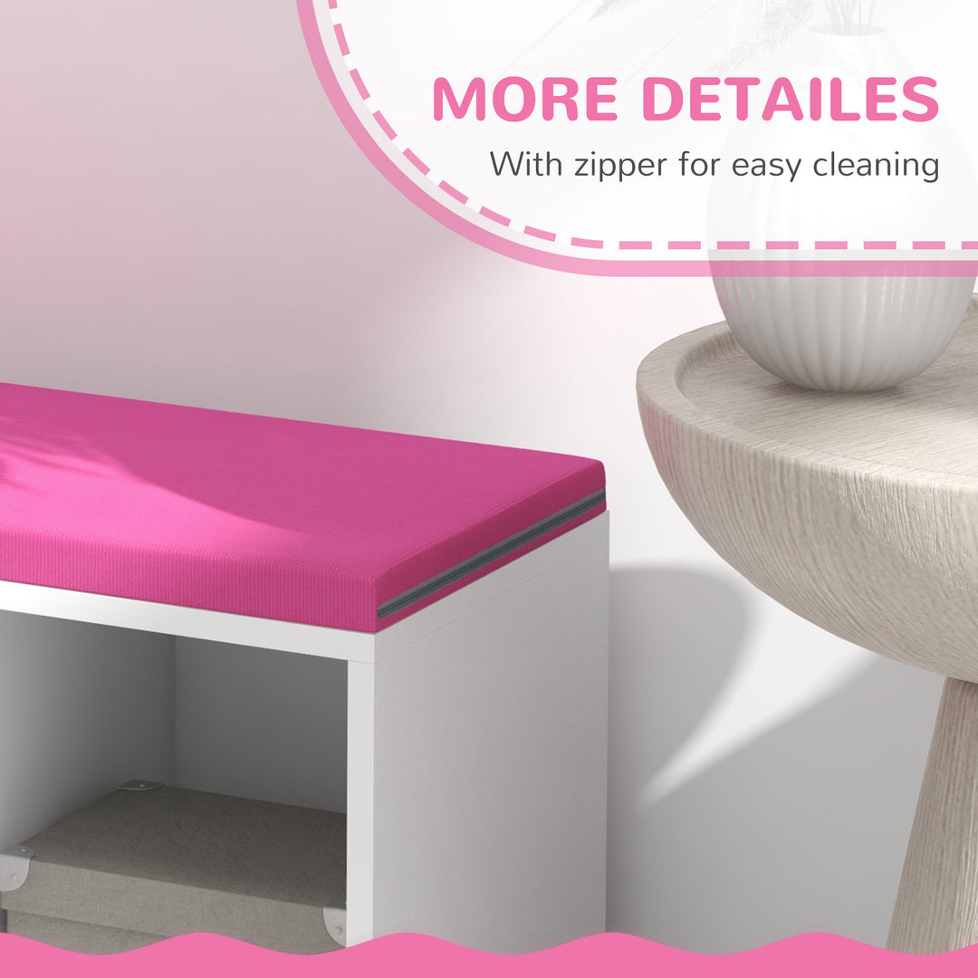 HOMCOM Multi-Purpose Bookshelf with 5 Cubes, 5-Cubby Bookcase with Cushioned Reading Nook and Storage Shelves, Grey