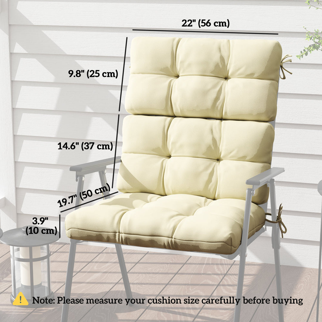 Outsunny 2-Piece Back Seat Cushion Replacement, Outdoor Patio Chair Cushions Set with Ties, Button Tufted, Navy Blue