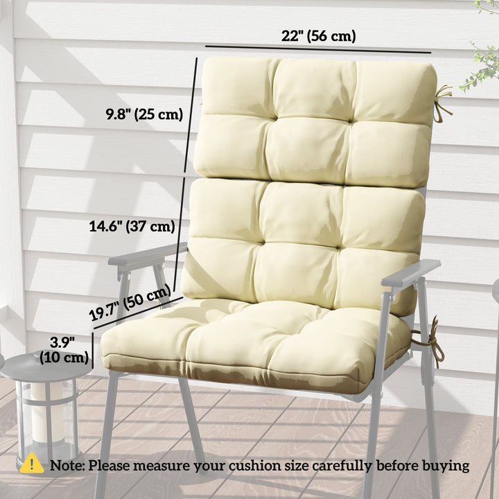 Outsunny 2-Piece Back Seat Cushion Replacement, Outdoor Patio Chair Cushions Set with Ties, Button Tufted, Navy Blue