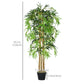 HOMCOM Set of 2 4.5FT Artificial Bamboo Tree Faux Decorative Plant in Nursery Pot for Indoor Outdoor DÃ©cor