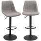 HOMCOM Adjustable Bar Stools Set of 2, Leathaire Swivel Barstools with Back and Footrest, Upholstered Bar Chairs for Kitchen, Dining Room, Home Pub, Brown